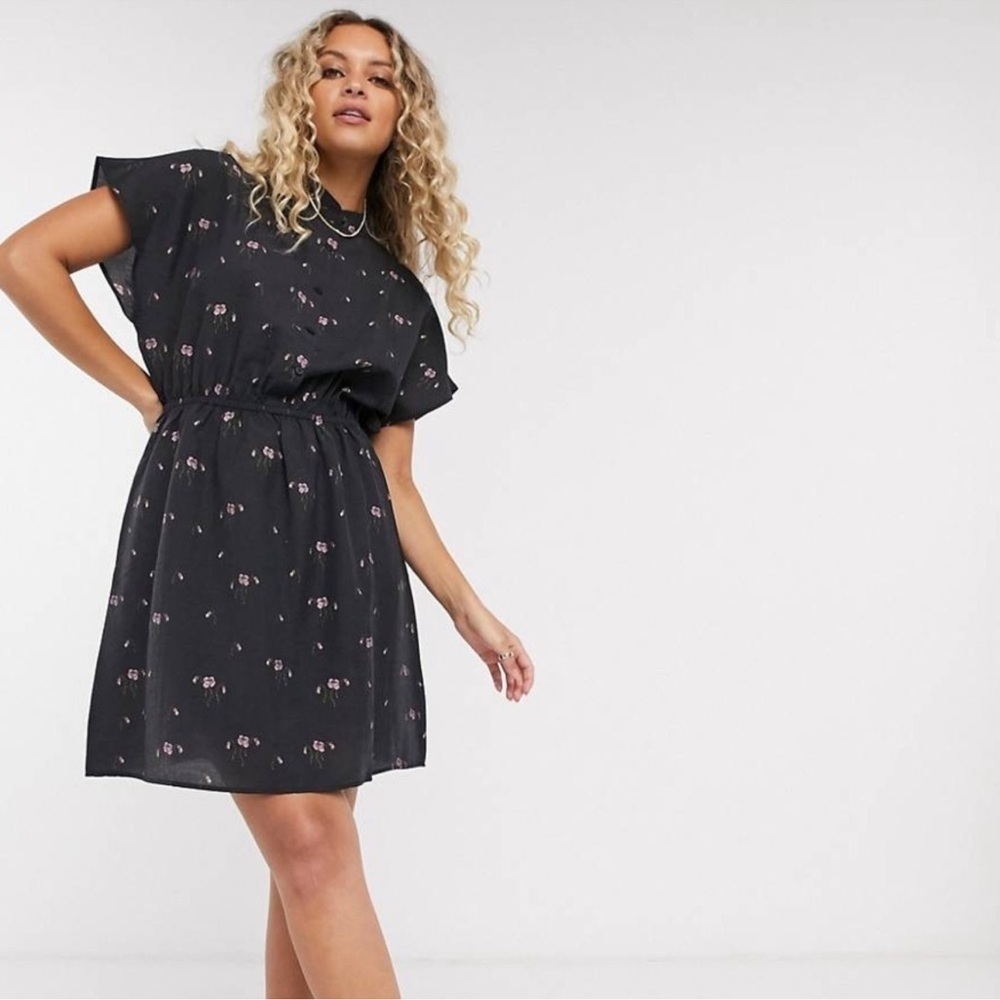 & Other Stories Floral‎ Waisted Mini Dress Small